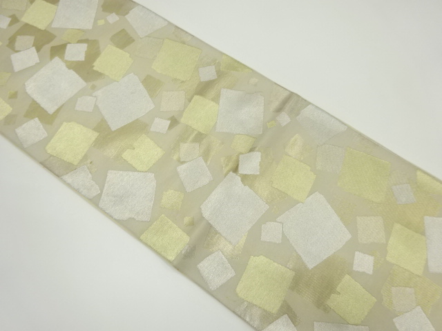 アンティーク　川島織物製　色紙散らし模様織り出し袋帯（材料）
